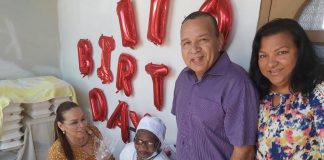 Sra Mary Louisa Benjamin e ciudadano di mas grandi di pais Aruba a cumpli 110 aña