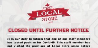 Local Store ta cera pa miembro di gerencia cu Covid