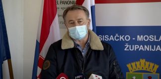 Ta capta en bibo e momento cu un gobernador Croata ta wordo sorprendi pa un replica di temblor durante un conferencia di prensa