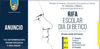 Minister Xiomara Maduro ta anuncia e prome 3 ganadornan di rifa pa muchanan di scol pa Dia di Betico