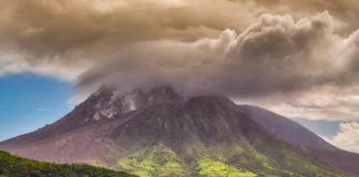 Particula di shinishi di volcan di St. Vincent por yega Aruba diaranson