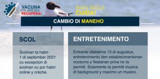 Medida nobo; Scol ta keda cera te 1 september, creche ta keda habri! Solamente ta permiti un musico traha.