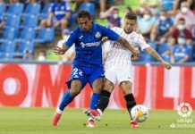 Sevilla ta gana Getafe den futbol di La Liga Santander di Spaña