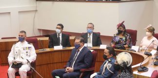 Durante e ceremonio protocolar di apertura di e Aña Parlamentario, Su excelencia Gobernador di Aruba a duna un discurso hopi elocuente