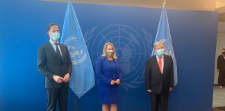 Durante Asamblea General di Nacionnan Uni (UNGA) na representacion di Reino na New York: PROME MINISTER A REUNI CU PREMIER RUTTE.