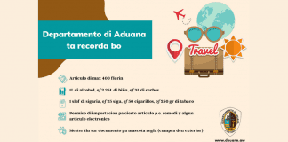Departamento di Aduana ta duna biaheronan algun tips en conexion cu temporada di herfst vakantie