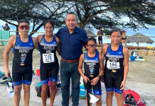Minister di enseñansa y deporte sr. Endy Croes tabata presente na “guardian group sprint triathlon”.