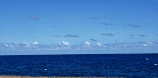 Boto cu velocidad halto capta na noord kust di Aruba