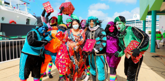 Minister di Cultura Xiomara Maduro a yama Sinterklaas y su Pietnan bon bini na Aruba