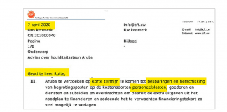 Esaki t’e carta unda Hulanda a exigi Aruba pa corta den salario pa haya prestamo