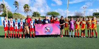 Minister Endy Croes Tabata Presente Na Apertura Di Campeonato Di Futbol Femenino Division Youth, Copa Aruba Bank.
