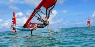 International IQ Foil teams in training on Aruba