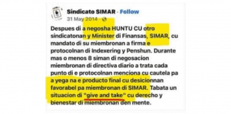 Sindicatonan, SIMAR, Ivo y Mike a mata pensioen cu prik di euthanasie den dialogo social