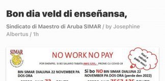 SIMAR a divulga salario di maestronan: Nan a entrega 260 florin pa luna, y a mantene 5000 tur luna