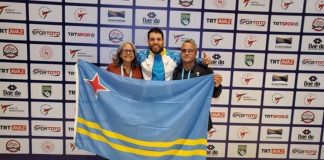 Elliott (Lefty) Loonstra representando Aruba ta haci historia na e 2021 9o Campeonato Mundial di Para Taekwondo na Istanbul, Turkia