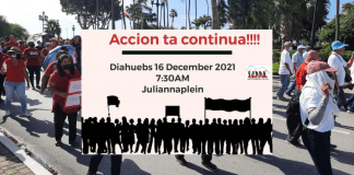 Sindicatonan a bolbe yama pa manifestacion diahuebs mainta 7.30