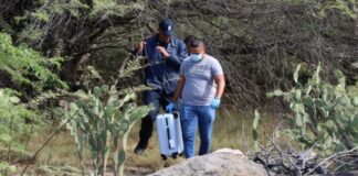 Maleta horta di turista localisa na Saliña via gps