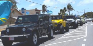 Club di Wrangler a trip rond riba dia di Himno y Bandera