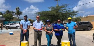 Fraccion di MEP a participa na celebracion di Himno y Bandera di Scol Basico Washington