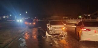 Accident riba e caminda di Bubali cu basta daño material y un persona herida