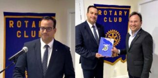 Minister Geoffrey Wever ta duna speech tocante Aruba Fair Trade Authority na evento di Rotary Club Aruba