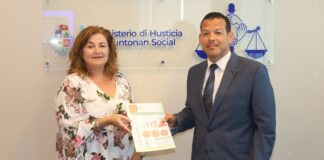 Minister Rocco Tjon a reuni cu directiva di Veiligheidshuis Aruba y a haya un presentacion amplio di e trabounan cu nan ta haci