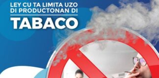 Ministerio di Turismo y Salud Publico ta informa: Tocante e ley cu ta limita e uzo di poductonan di tabaco (Articulo 3)