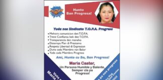 Maria Caster ta candidato pa presidente di TOPA