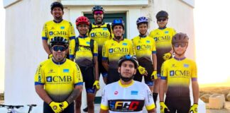 CMB cu patrocinio di San Fuego Cycling Club su uniform nobo.