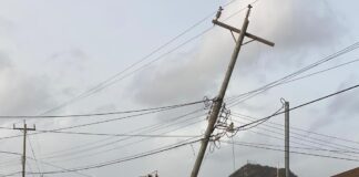 Truck di Serlimar a reverse kibra palo di lus te cu ela cay den e baki