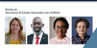 Reunionnan entre Prome Ministernan di Aruba, Corsou, Sint maarten y secretario di estado van Huffelen