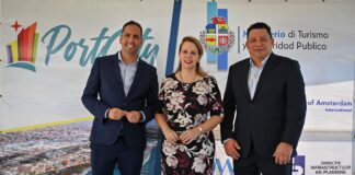 Minister Dangui Oduber; DEN CONHUNTO CU MINISTER PRESIDENT Y DIRECTOR DI APA TA ANUNCIA PROYECTO PORT CITY