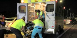 Motociclista herida den accidente ariba Green Corridor, brommer a bay cay 100 meter mas leu