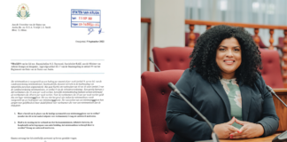 Misha Raymond, Lider di fraccion Raiz, cu carta na Minister di Labor encuanto sistema di salario minimo.