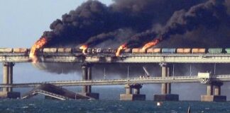 Putin a haya regaldo di su 70 aña: Brug cu ta conecta cu Crimea bombardia y destrui