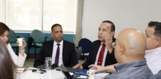 MINISTER ENDY CROES A REUNI CU STICHTING SPORTSUBSIDIE ARUBA Y LOTTO PA DEPORTE.