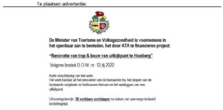 DESDE 10 DI OKTOBER POR PASA DOW PA CUMPRA BESTEK DI PROYECTO EMBEYECIMENTO DI HOOIBERG