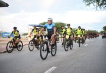MINISTER ENDY CROES A PARTICIPA DEN E “CYCLING AWARENESS RIDE”.