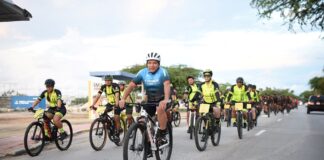 MINISTER ENDY CROES A PARTICIPA DEN E “CYCLING AWARENESS RIDE”.