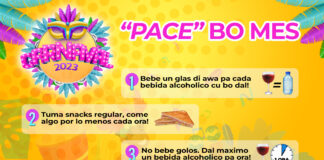 MINISTERIO DI SALUD PUBLICO TA CORDA PUEBLO PA LIMITA UZO DI BEBIDA ALCOHOLICO DURANTE CARNAVAL 69