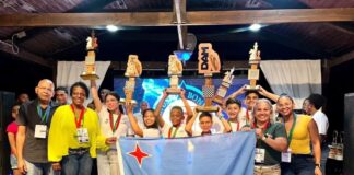 MINISTER ENDY CROES TA FELICITA ATLETANAN DI ARUBA CU UN EXCELENTE PRESTACION DEN WEGANAN INTERINSULAR 2023.