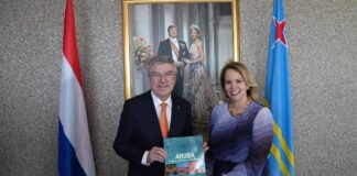 Premier Evelyn Wever – Croes: ARUBA HONRA CU BISHITA DI PRESIDENTE DI COMITE OLIMPICO SR. THOMAS BACH 