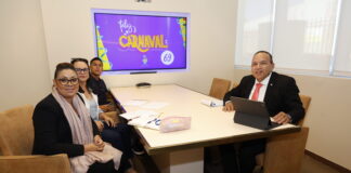 MINISTER ENDY CROES A REUNI CU SRA. INGA RIDDERSTAP, SR. ANRICK TROMP Y SRA. LUENNE GOMEZ – PIETERS DI DIMP.