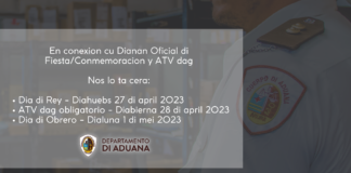 Departamento di Aduana ta cera en conexion cu Dianan Oficial di Fiesta/Conmemoracion y ATV dag obligatorio