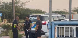 Persona cu problema di salud mental a bay cu auto di cliente cu a bay shop na un supermercado na Madiki