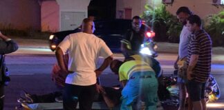 Motociclista herida despues di a dal contra un auto