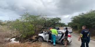 Hyundai Tucson a bay cay den mondi despues di accidente na Buena Vista