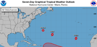Ola Tropical direccion Caribe no ta menasa pa Aruba: por kita biento si !