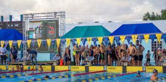 Banco di Caribe orguyoso patrocinador: Aruba Dolphins Invitational Swimming Competition un exito rotundo