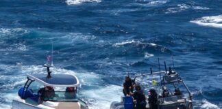 Aruba- Zr.Ms. Groningen y Wardacosta ta asisti boto riba lama